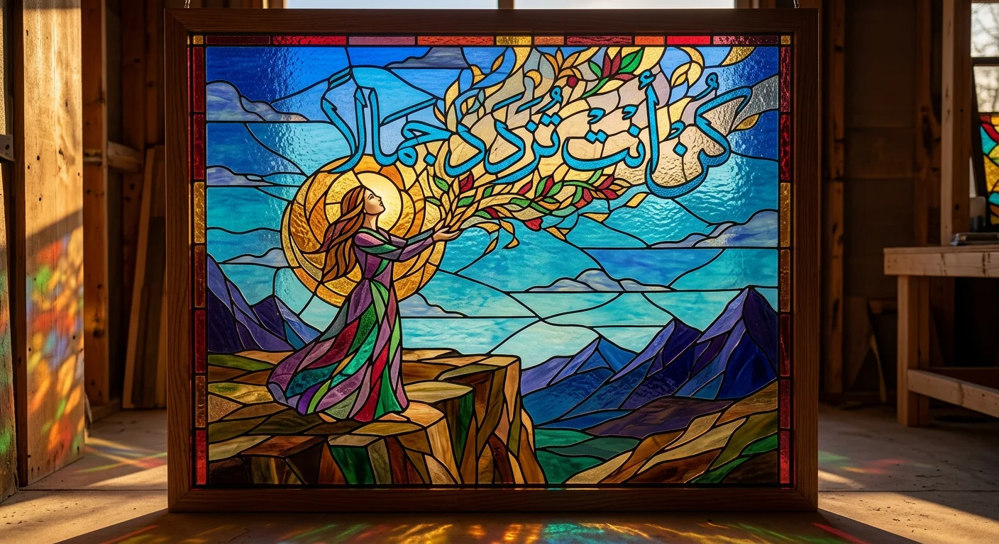 ألوان الأمل في زجاج معشق