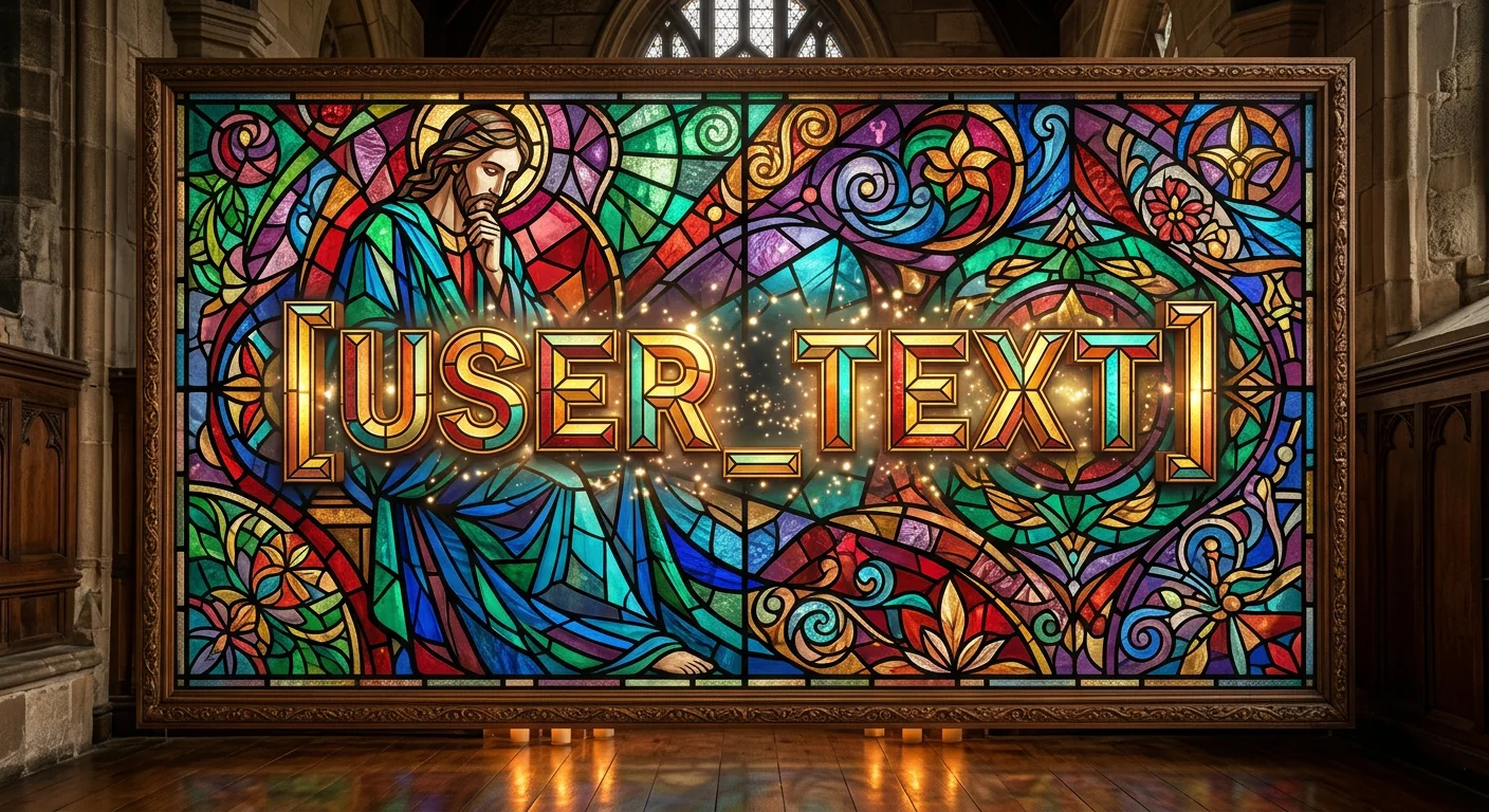 أحرف مضيئة في فسيفساء زجاجية