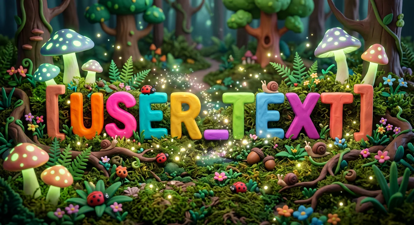 نص طيني ساحر في غابة خيالية