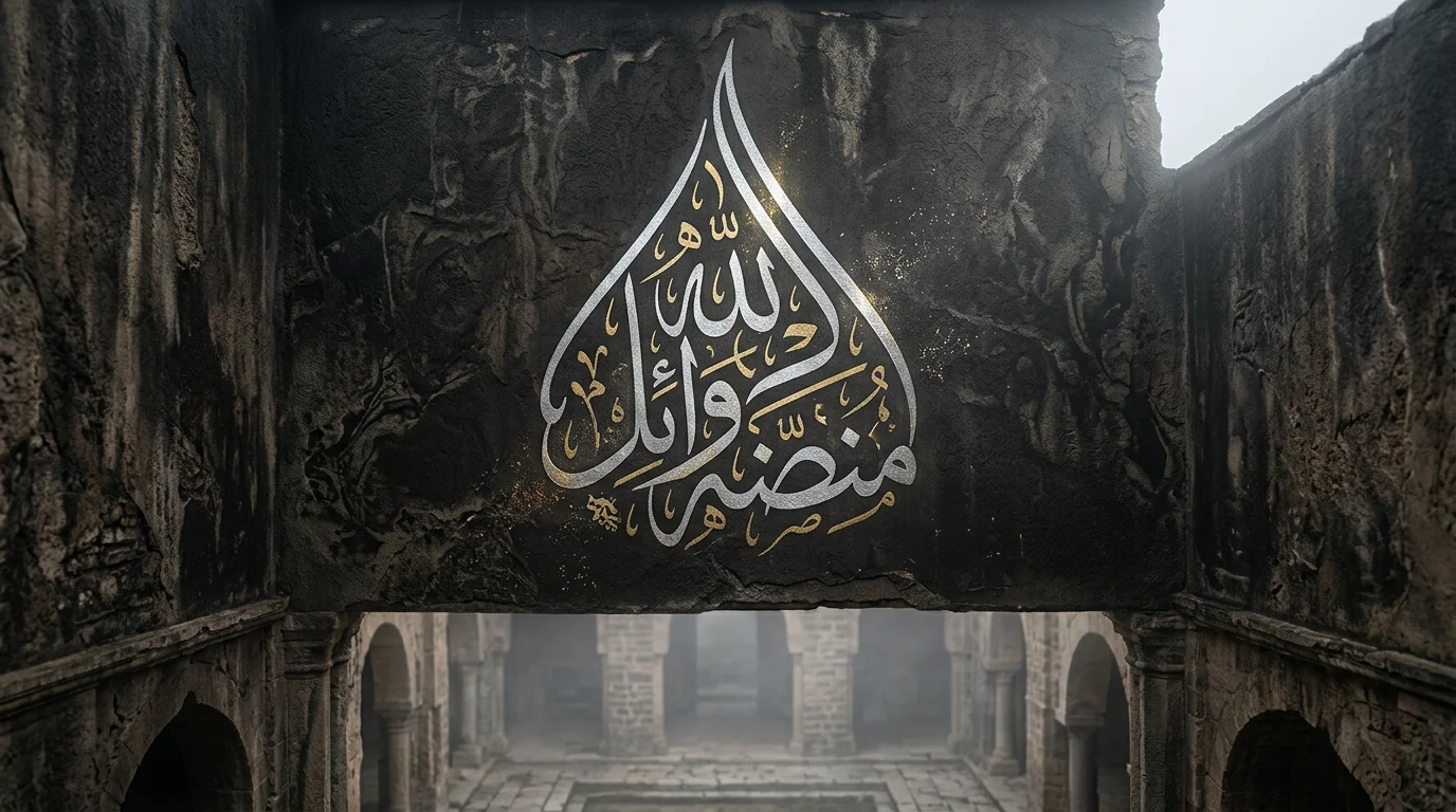 جدارية فضية في صباح ضبابي