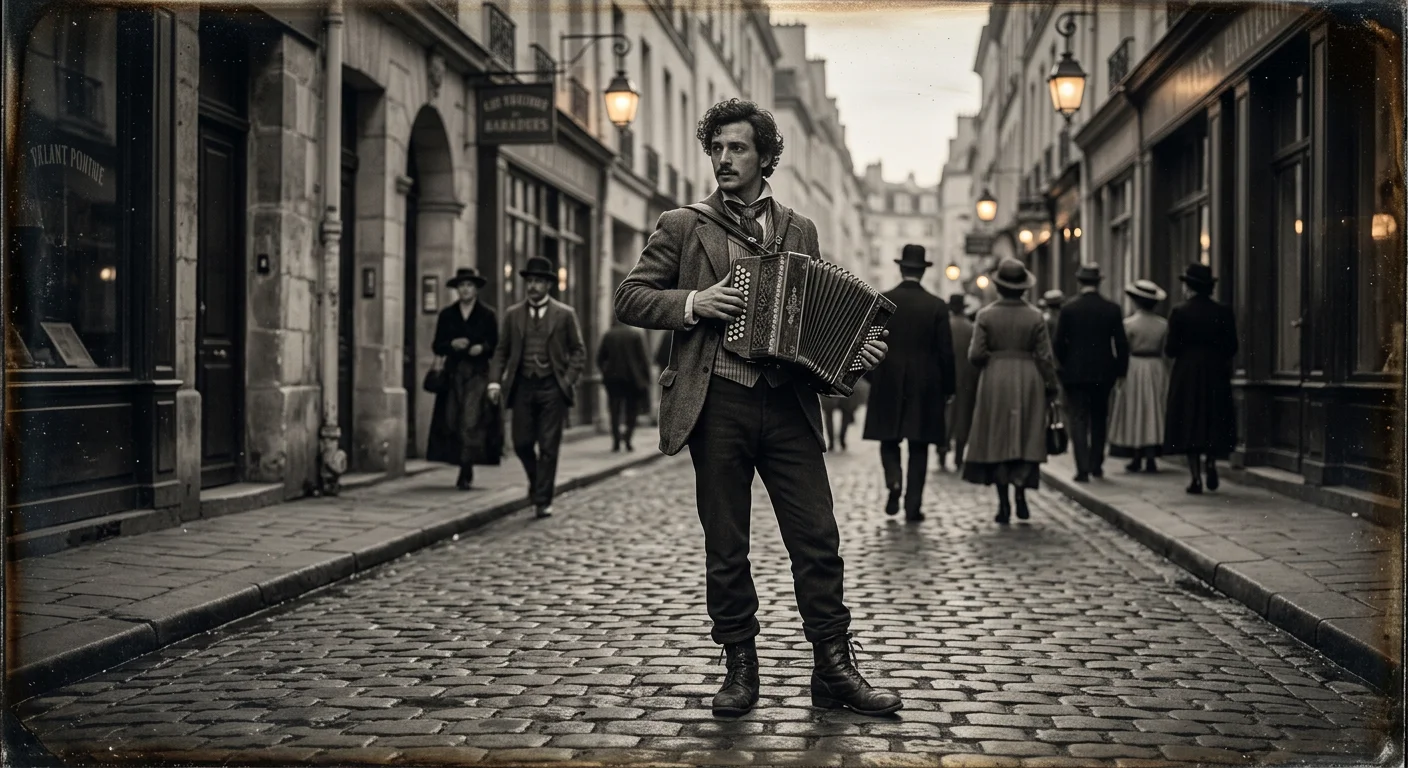 فنان شارع في ضوء الشفق