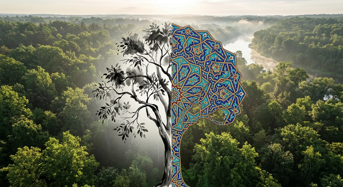 الطبيعة في نقش إسلامي